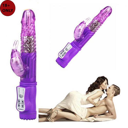 RABBIT VIBRATOR with multi mode round vibration and massager for relaxing pack of 1 ps with pink colour.