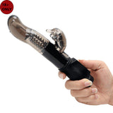 RABBIT VIBRATOR DARK BLACK COLOUR FOR G SPOT CLITORIS FEMALE BODY MASSAGER.