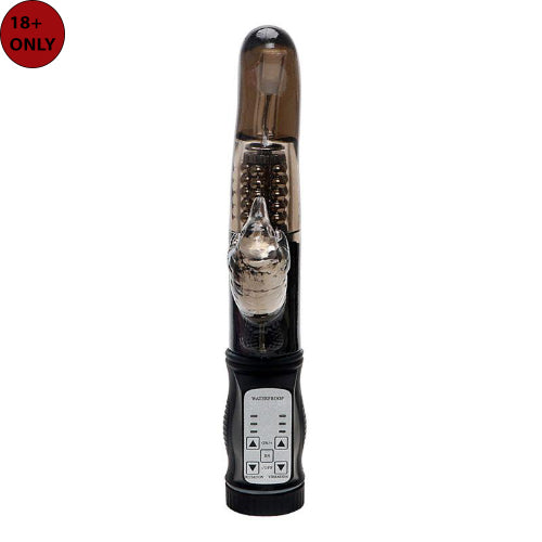 RABBIT VIBRATOR DARK BLACK COLOUR FOR G SPOT CLITORIS FEMALE BODY MASSAGER.