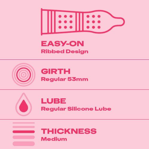 Durex Extra Ribbed Condoms for Men - 10 Count |Ribbed and Dotted for Extra Stimulation|Suitable for use with lubes & toys.