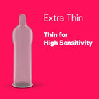 Durex Extra Thin Condoms for Men - 10 Count |Suitable for use with lubes & toys